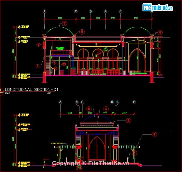 bản vẽ kiến trúc,file cad vẽ quán cà phê,kiến trúc quán cà phê